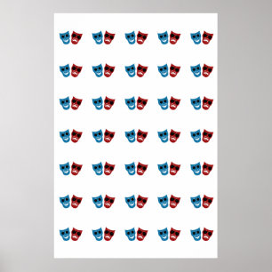 Drama Masken mit Sonnenbrille Poster