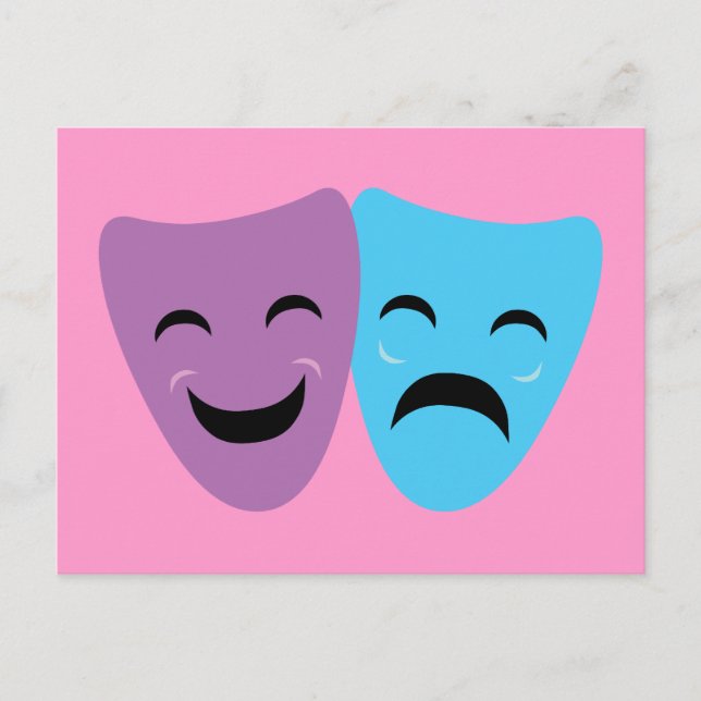 Drama Masks Postkarte (Vorderseite)