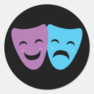 Drama Masks Runder Aufkleber