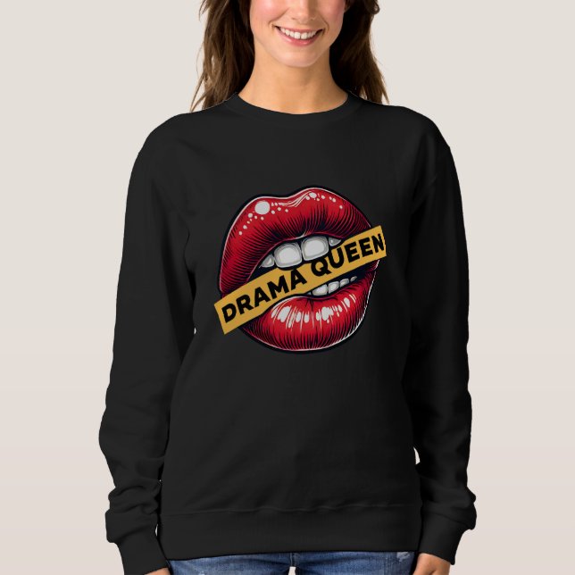 Drama Queen Bold Lip Graphic Verführerisch Lip Des Sweatshirt (Vorderseite)