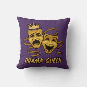 Drama Queen Comedy and Tragedy Gold Theater Maske Kissen