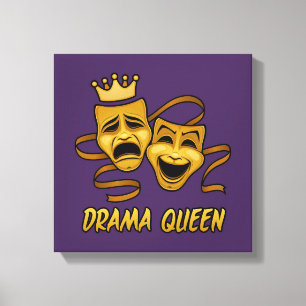 Drama Queen Comedy and Tragedy Gold Theater Maske Leinwanddruck