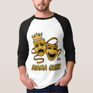 Drama Queen Comedy and Tragedy Gold Theater Maske T-Shirt