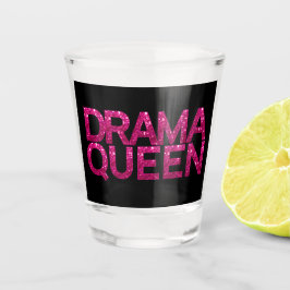Drama Queen Hot Pink Glitzer Schnapsglas