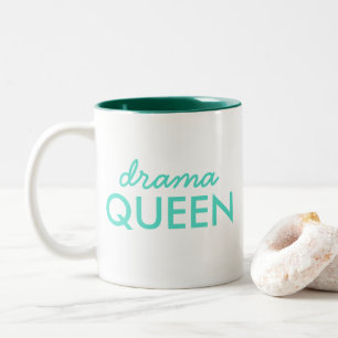 Drama Queen   Modernes, trendy Aqua Green Cooles Z Zweifarbige Tasse