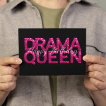 Drama Queen Pink Glitzer Geburtstagkarte