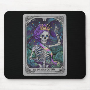 Drama Skeleton Queen Tarot Card Gothic Hexy Hall Mousepad