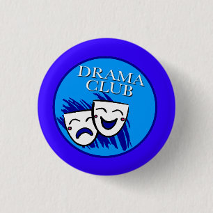 Drama-Verein-Abzeichen im blauen Knopf Button
