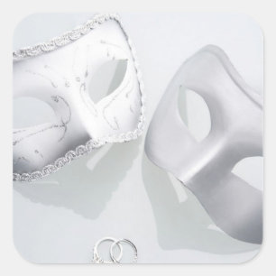 Drama Wedding Rings Quadratischer Aufkleber