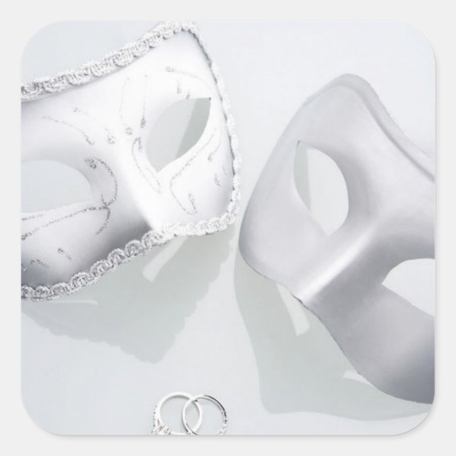 Drama Wedding Rings Quadratischer Aufkleber (Vorderseite)