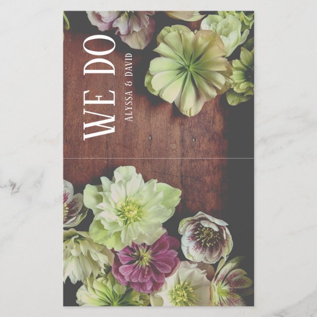 DRAMATIC Garden Hellebore Wedding Program (Vorderseite)
