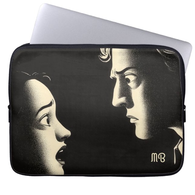 Dramatic Noir Confrontation Vintage Illustration Laptopschutzhülle (Vorderseite)