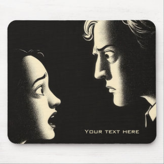 Dramatic Noir Confrontation Vintage Illustration Mousepad