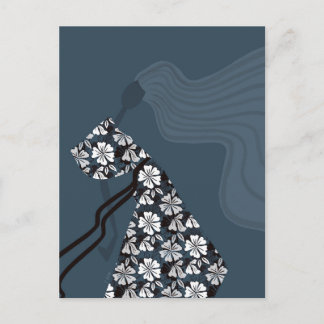 Dramatic Silhouette Elegant Glam Fashion Art Postkarte