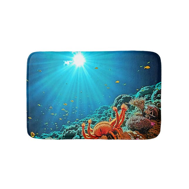 Dramatic Underwater Sunburst Art Badematte (Vorderseite)