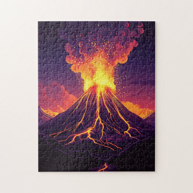 Dramatische Ausrottung des Vulkans Kunst Puzzle (Vertikal)