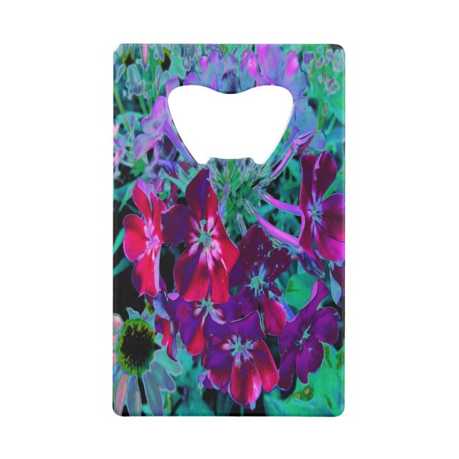 Dramatische Blume Rot, Lila und Rosa Garten Geldbeutel Flaschenöffner (Vorderseite)