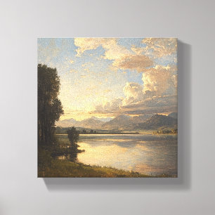 Dramatische Cloudscape über einem Serene-Fluss Leinwanddruck