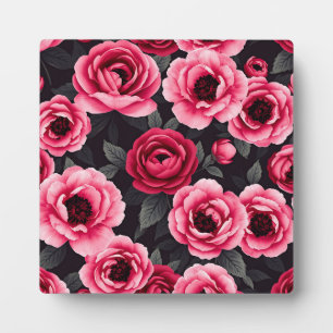Dramatische dunkle rosa Pfingstrose floral vintage Fotoplatte