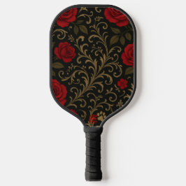 Dramatische florale rote romantische spanische Sch Pickleball Schläger