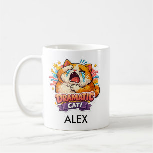 Dramatische Katze lustige weinende Cartoon-Kunst-R Kaffeetasse