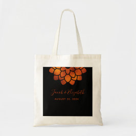 Dramatische Kupfer-Blume auf Black Wedding Tote Ba Tragetasche