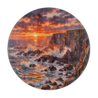 Dramatische Küstenlandschaft mit Sonnenuntergang -