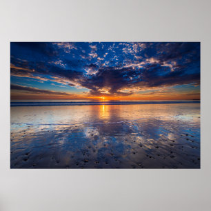 Dramatische Meereslandschaft, Sonnenuntergang, CA Poster