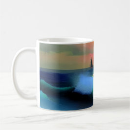 Dramatische Ozeanwellen und Sonnenuntergangsreflek Kaffeetasse