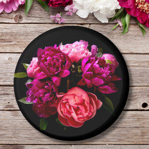 Dramatische rosa und violette Pfingstrosen Magnet