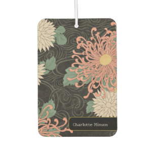 Dramatische Vintage-Japan-Chrysantheme Blumen  Autolufterfrischer