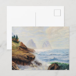 Dramatische Waves Pfund eine felsige Küste Postkarte