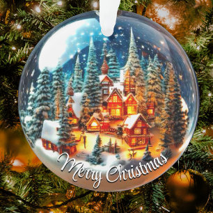 Dramatische Weihnachtslandschaft in transparenter Ornament