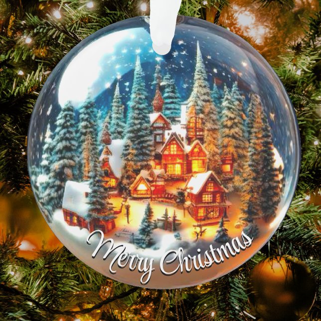 Dramatische Weihnachtslandschaft in transparenter  Ornament (Von Creator hochgeladen)
