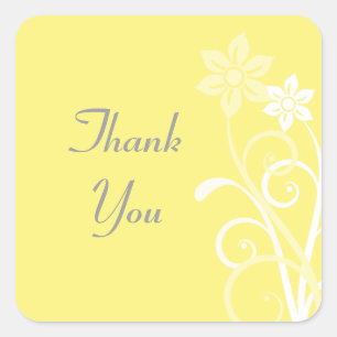 Dramatische Wirbel mit Blumenmuster Danke an die S Quadratischer Aufkleber