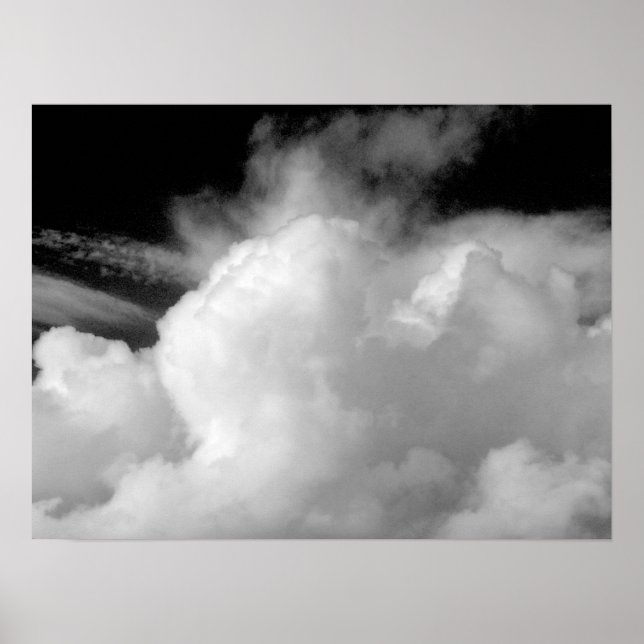 Dramatische Wolken (B&W) Poster (Vorne)