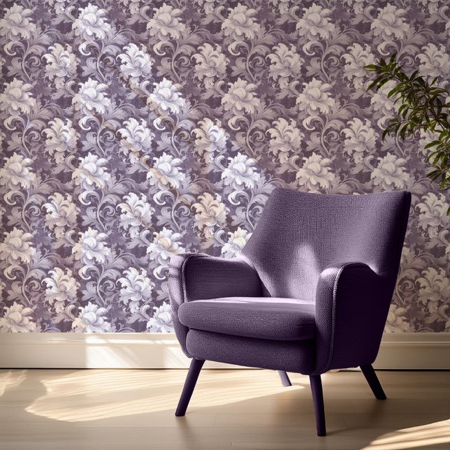 Dramatischer Barockfloral Amethyst Lila V2 ID1050 Tapete (Von Creator hochgeladen)