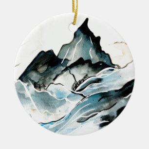 Dramatischer Bergschmuck Keramik Ornament