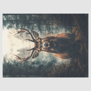 Dramatischer Elch im Wald Decoupage Seidenpapier
