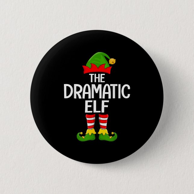 Dramatischer Elf Xmas Matching Family Elf Squad Ch Button (Vorderseite)