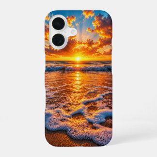 Dramatischer goldener Ozeansonnenuntergang kinemat iPhone 16 Hülle