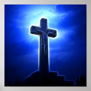 Dramatischer Jesus Crucifixe Poster