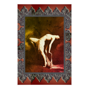 Dramatischer Kunstposter mit Vintage-Tänzerin Poster