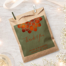 Dramatischer Kupferstich - Blume auf Grün Danke Geschenktütchen