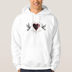 Dramatischer Liebes-Tauben-Samt-Herz-Pullover-Hood Hoodie