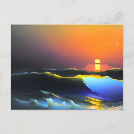 Dramatischer Ozean und Sonnenuntergang Postkarte