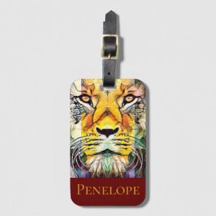 Dramatischer Pop Lion Wildlife Gepäckanhänger