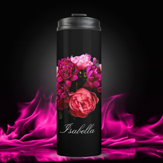 Dramatischer Rosa- und Lila Name Thermosbecher