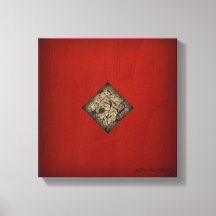 Dramatischer Rot-Pollock-Stil Moderne Kunst