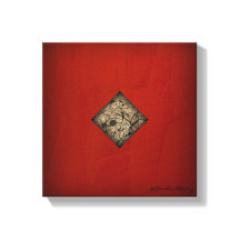 Dramatischer Rot-Pollock-Stil Moderne Kunst